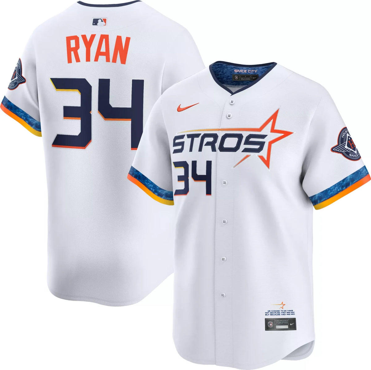 Nolan Ryan #34 Houston Astros Nike Men'S City Connect Limited Vapor Jersey