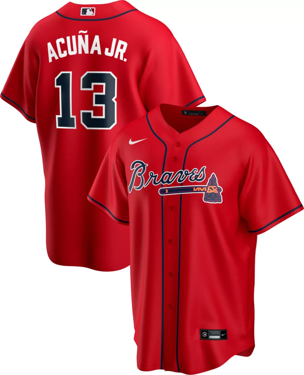 Atlanta Braves #13 Nike Men'S Limited Acuna Jr. Cool Base Jersey - Red