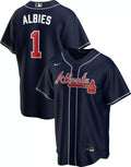Ozzie Albies #1 Atlanta Braves Nike Men'S Limited Cool Base Jersey - Navy