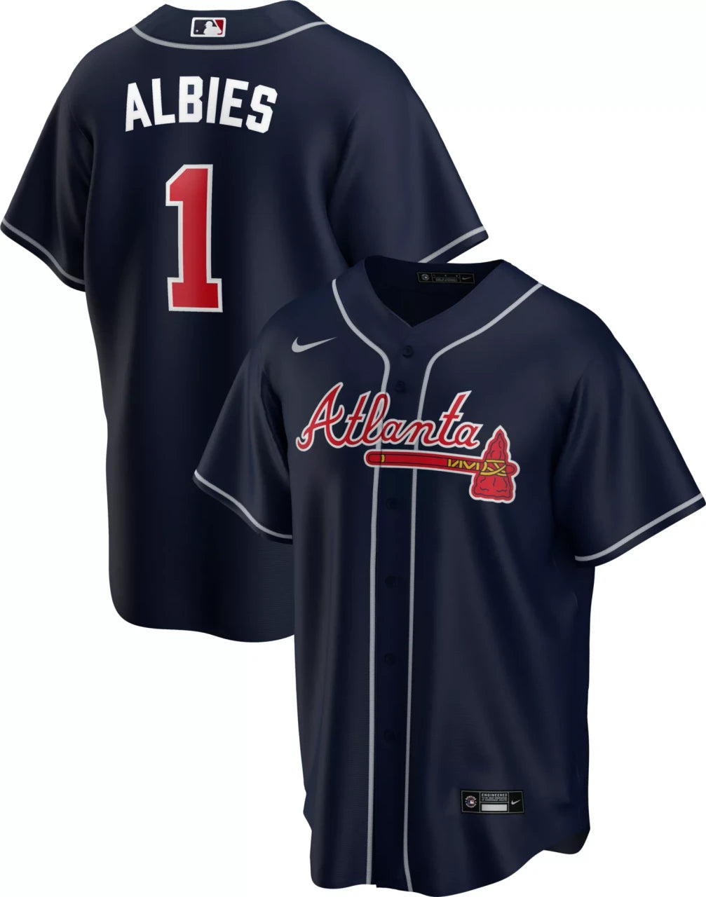 Ozzie Albies #1 Atlanta Braves Nike Men'S Limited Cool Base Jersey - Navy