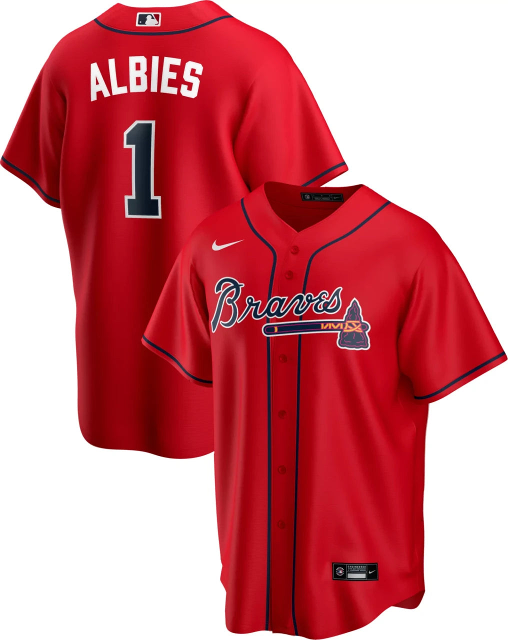 Ozzie Albies #1 Atlanta Braves Nike Men'S Limited Cool Base Jersey - Red