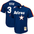 Nolan Ryan #34 Houston Astros Mitchell Ness Tall Cooperstown Big Mesh Limited Batting Practice Jersey - Navy