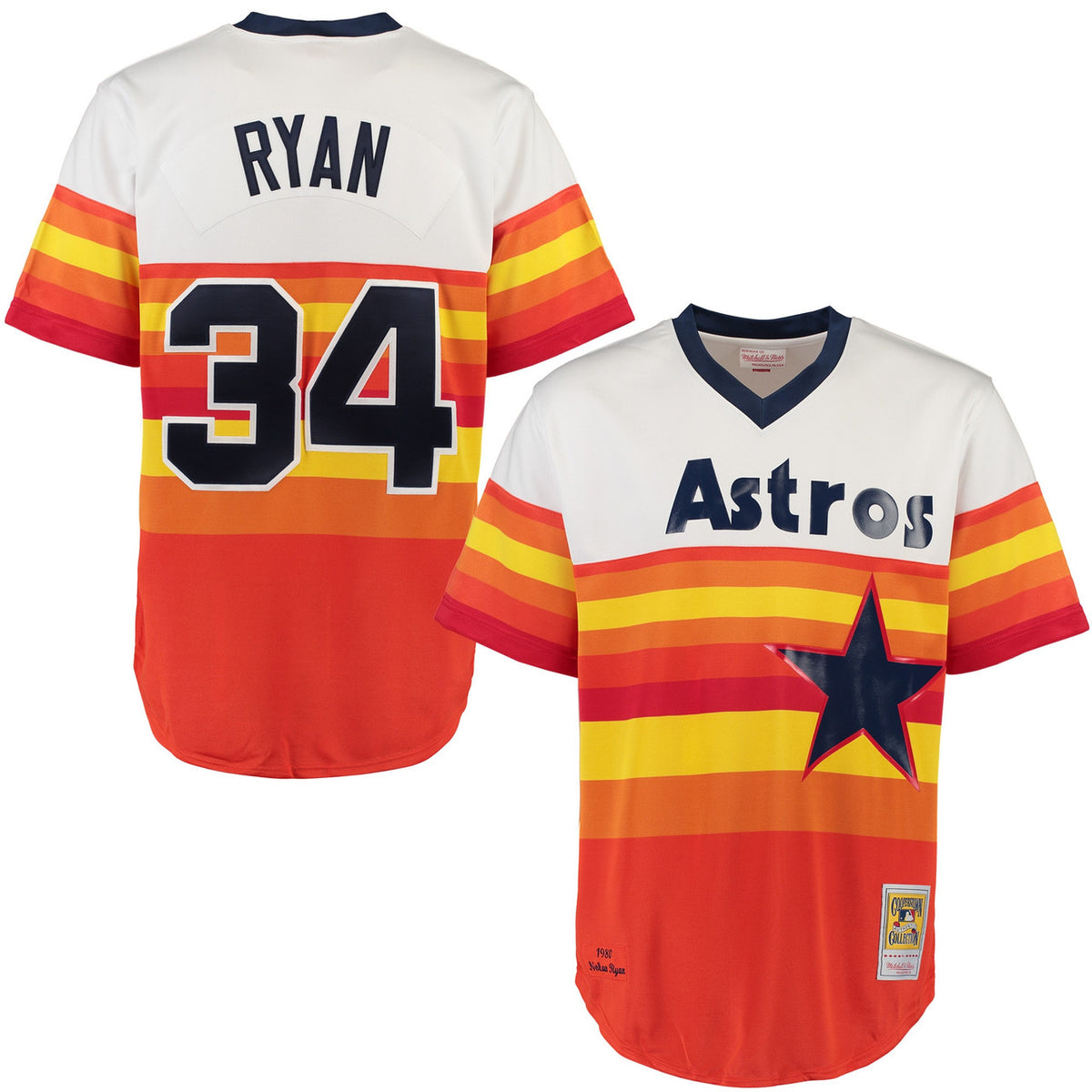 Nolan Ryan #34 Houston Astros Mitchell Ness Throwback Authentic Jersey - White