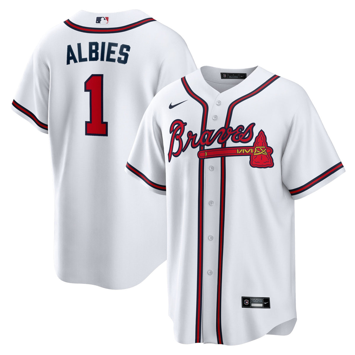 Ozzie Albies #1 Atlanta Braves Nike Home Limited Player Name Jersey - White