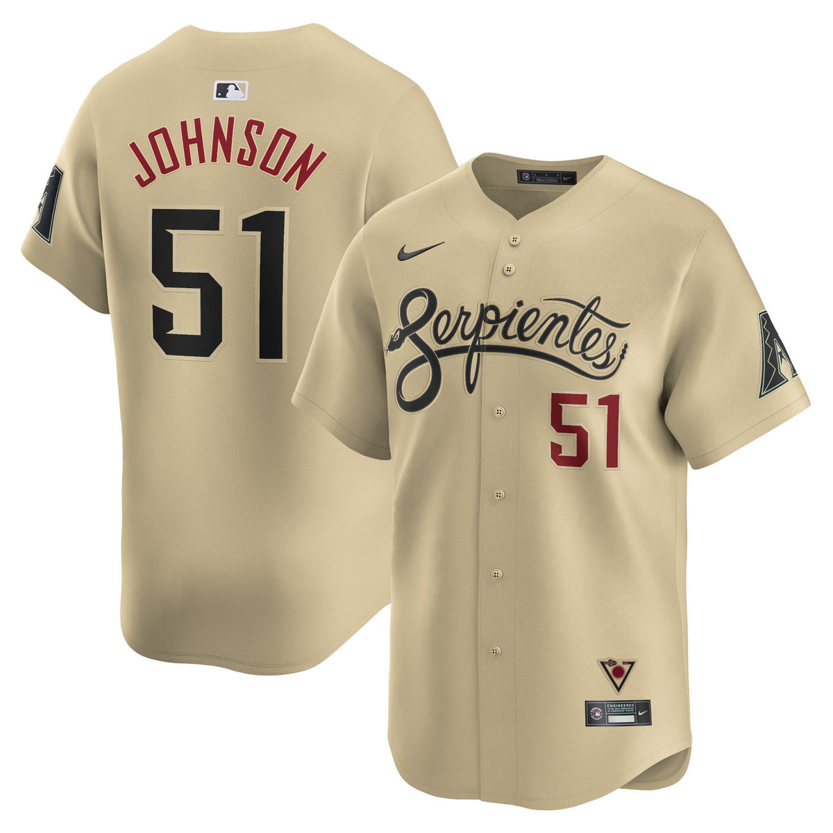 Randy Johnson #51 Arizona Diamondbacks Nike City Connect Limited Retired Player Jersey - Sand