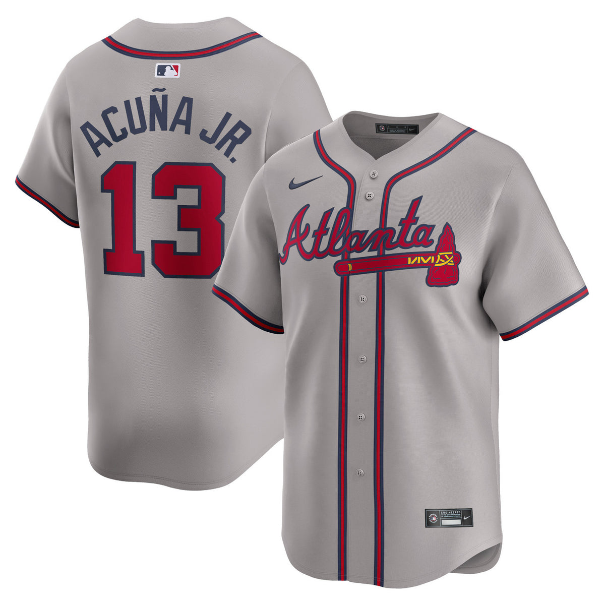 Atlanta Braves Nike Ronald Acu����A Jr. Away Limited Player Jersey - Gray