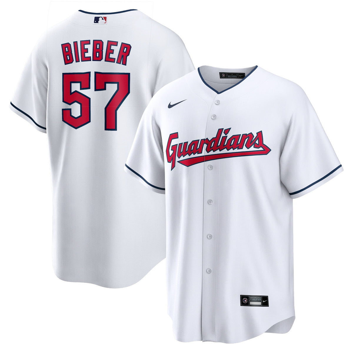 Shane Bieber Cleveland Guardians Nike Limited Player Jersey - White