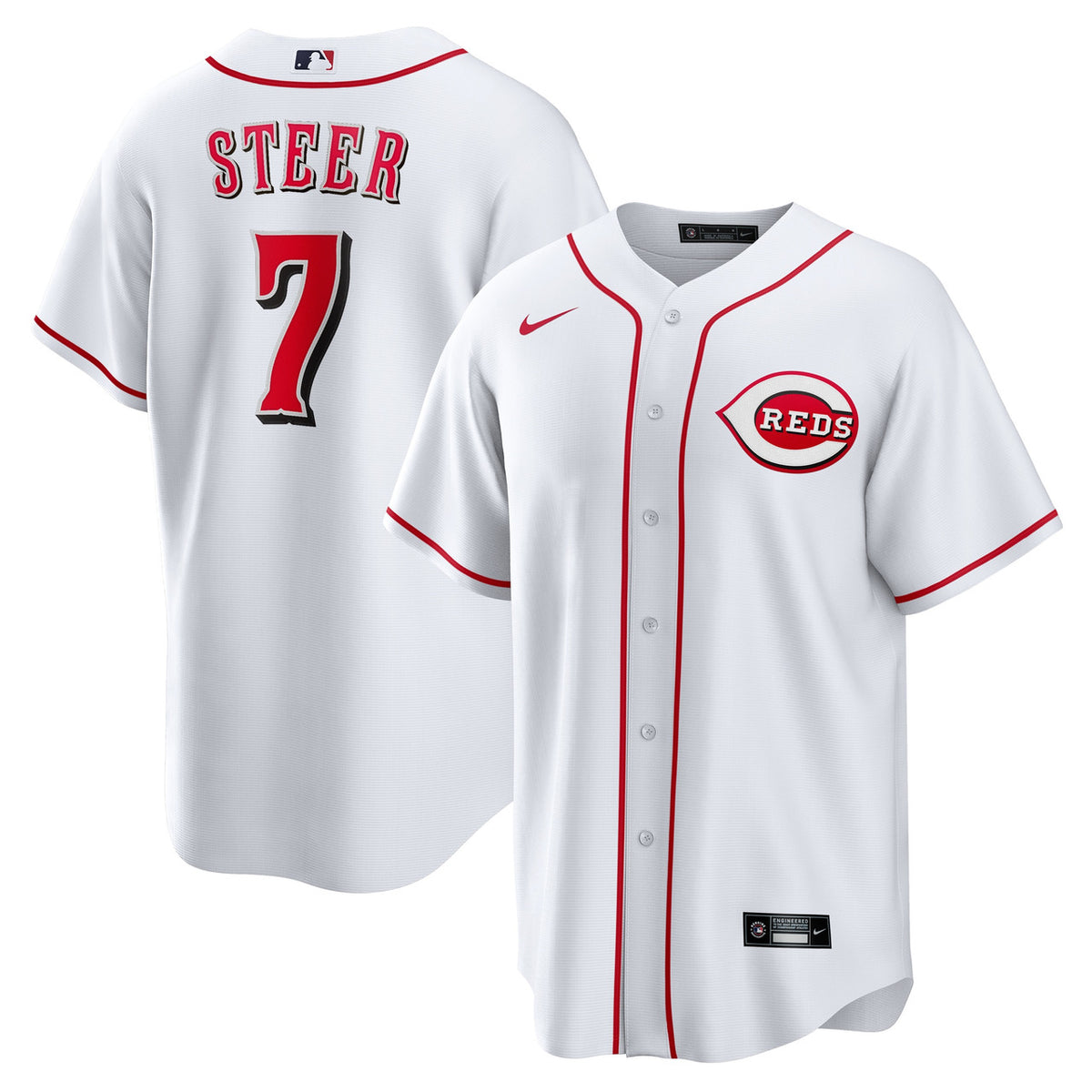 Spencer Steer #7 Cincinnati Reds Nike Home Limited Jersey - White