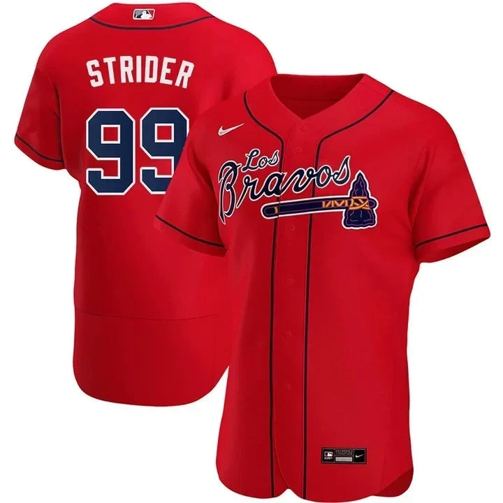 Spencer Strider #99 Atlanta Braves Los Bravos Limited Jersey - Red