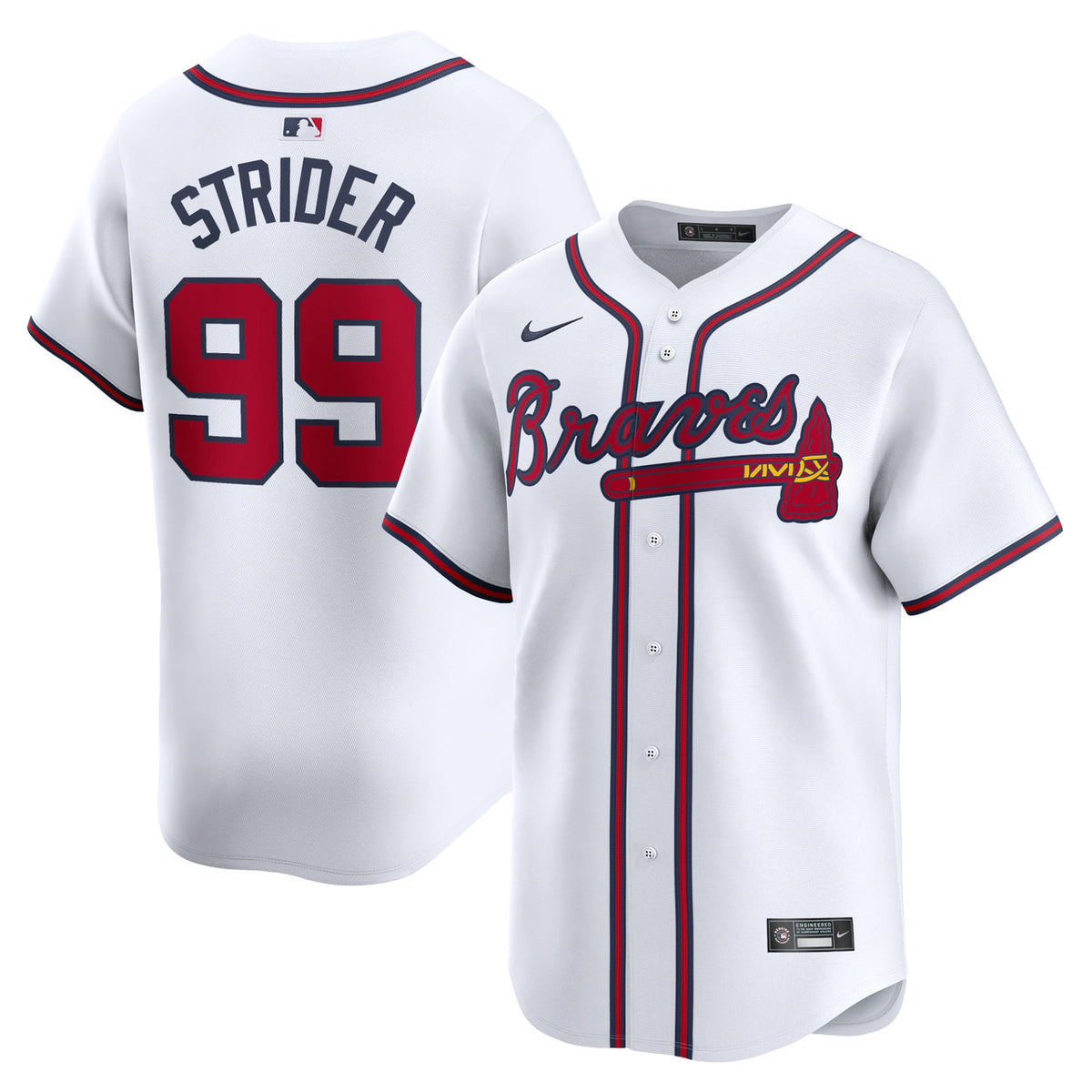 Spencer Strider #99 Atlanta Braves Nike Home Limited Player Jersey - White