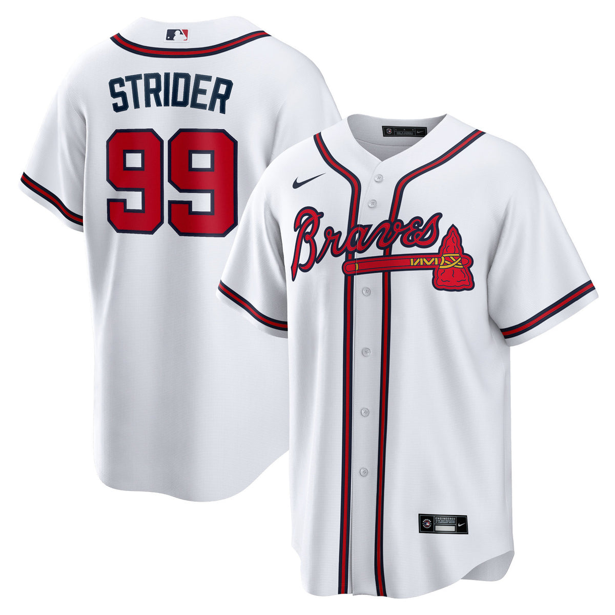 Spencer Strider #99 Atlanta Braves Nike Limited Player Jersey - White