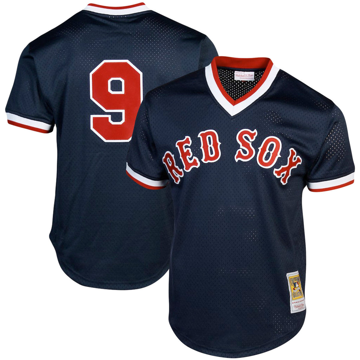 Ted Williams #9 Boston Red Sox Mitchell Ness Tall Cooperstown Big Mesh Limited Batting Practice Jersey - Navy