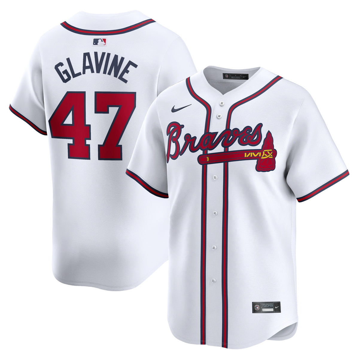 Tom Glavine #47 Atlanta Braves Nike Home Limited Player Jersey - White