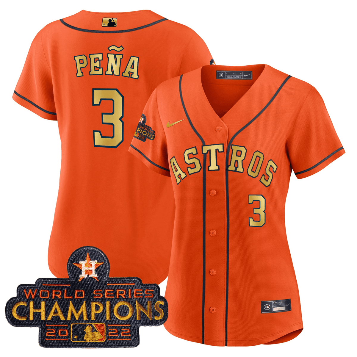 Houston Astros Women'S 2023 Champions Limited Jersey - Orange Gold