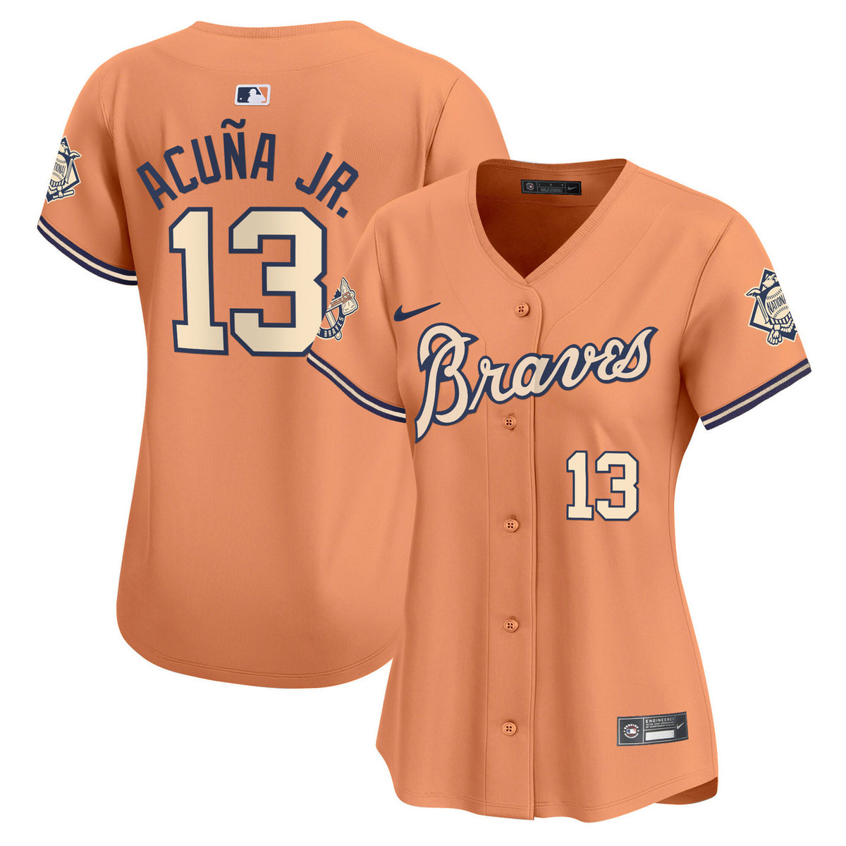 Atlanta Braves Women'S Peaches N' Vapor Premier Limited Jersey - Cream