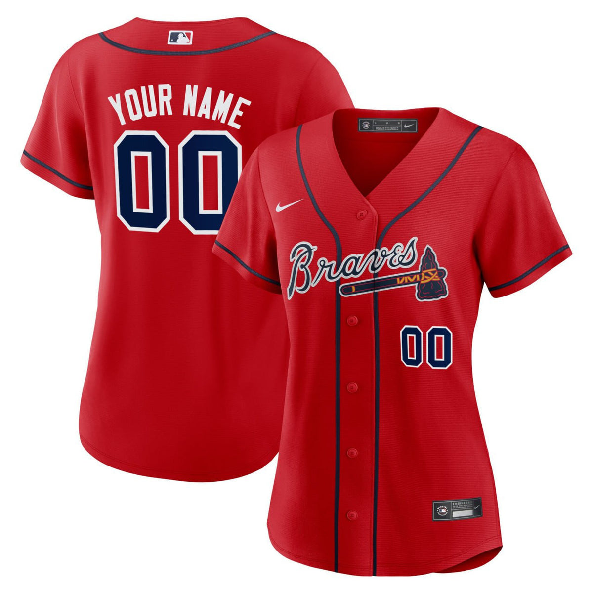 Atlanta Braves Women'S Limited Custom Jersey - Red