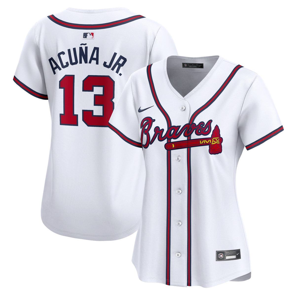 Ronald Acuna #13 Atlanta Braves Nike Women'S Home Limited Player Jersey - White