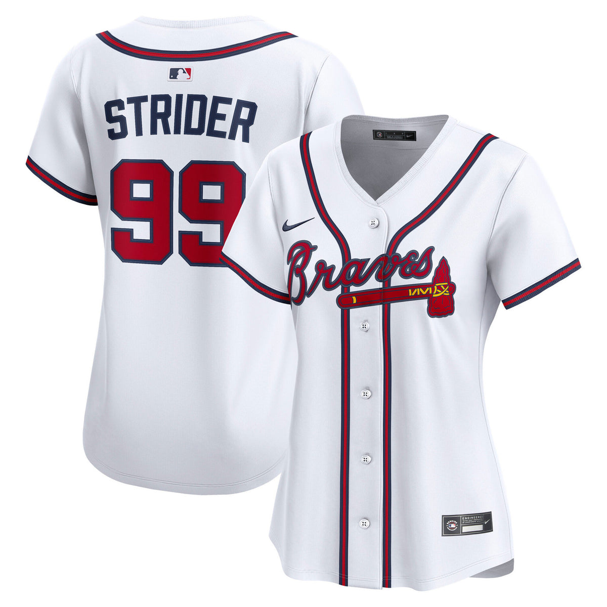 Spencer Strider #99 Atlanta Braves Nike Women'S Home Limited Player Jersey - White