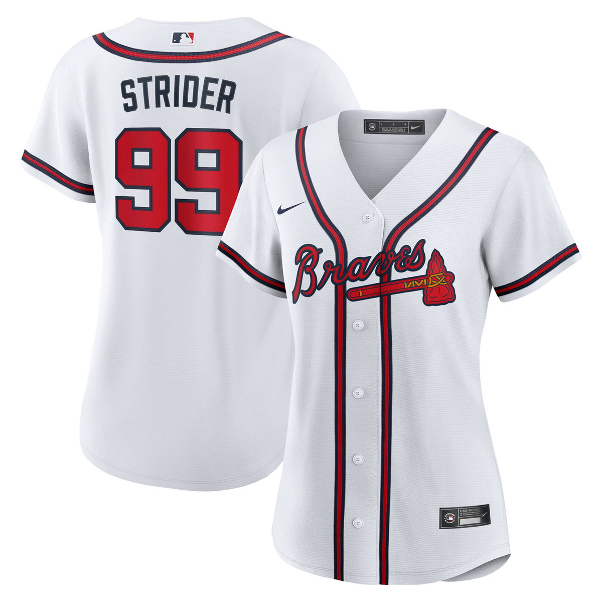 Spencer Strider #99 Atlanta Braves Nike Women'S Home Limited Jersey - White