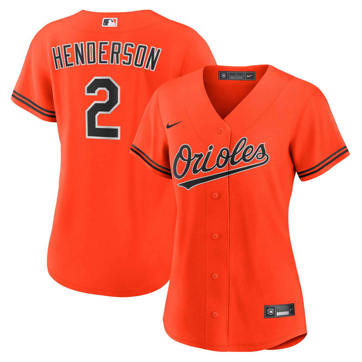 Gunnar Henderson #2 Baltimore Orioles Nike Women'S Alternate Limited Jersey - Orange