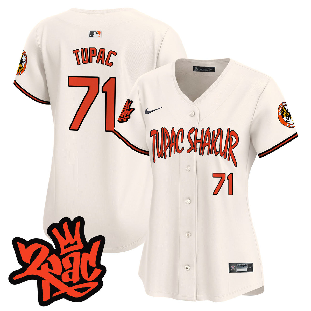 Baltimore Orioles Women'S Tupac Shakur Vapor Premier Limited Jersey