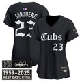Ryne Sandberg #23 Chicago Cubs Women'S ' Tribute' Vapor Premier Gothic Edition Limited Jersey