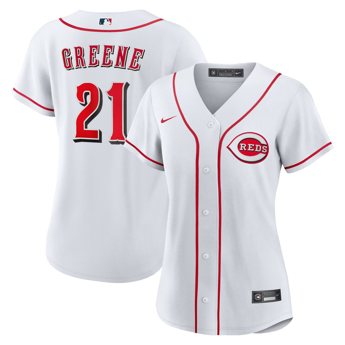 Hunter Greene #21 Cincinnati Reds Nike Women'S Home Limited Jersey - White