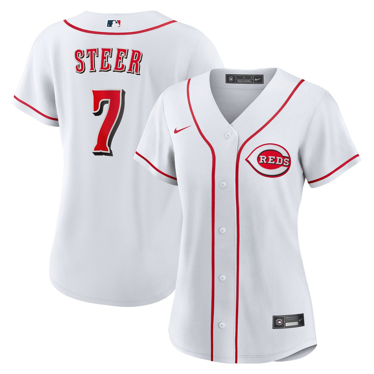 Spencer Steer #7 Cincinnati Reds Nike Women'S Home Limited Jersey - White