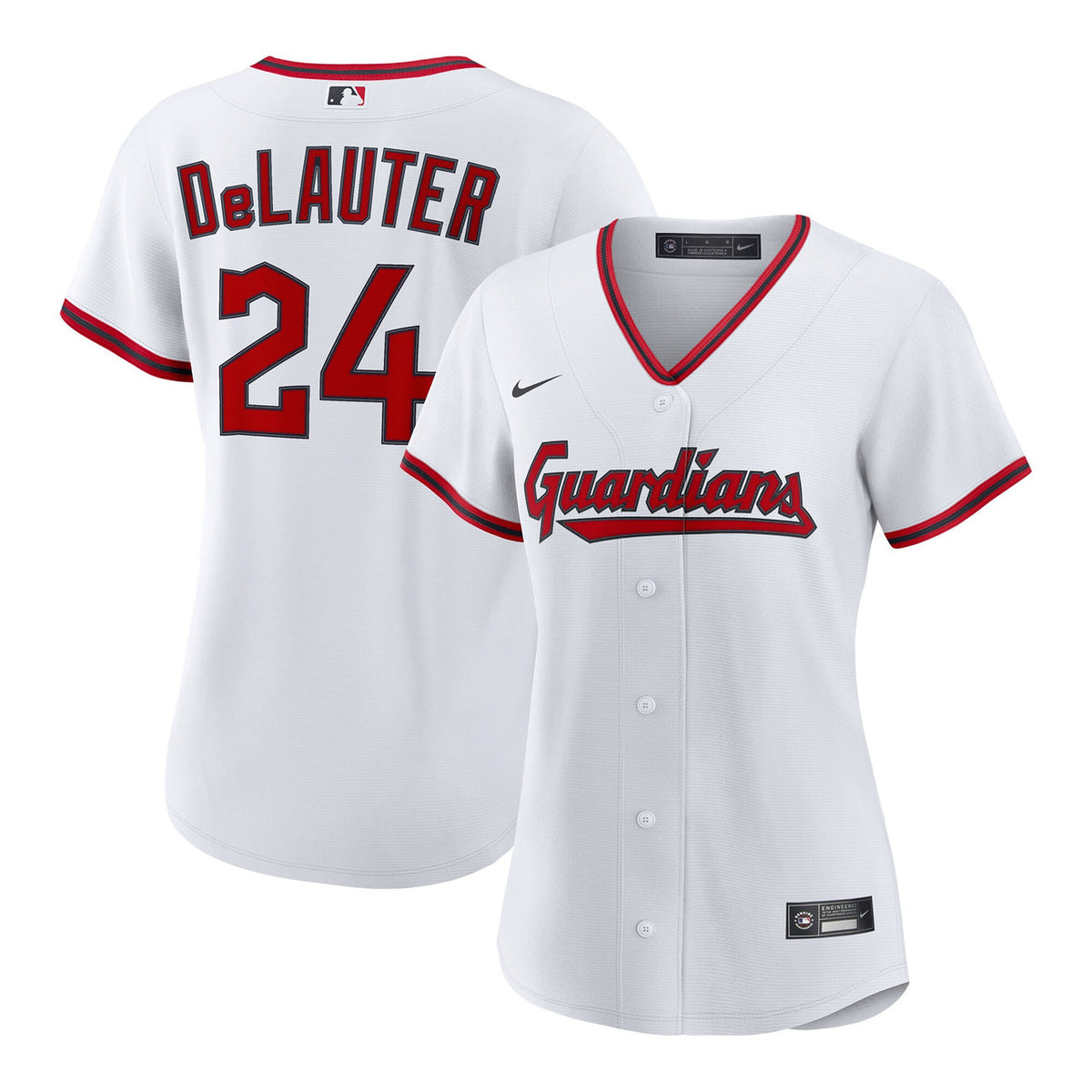Chase Delauter #24 Cleveland Guardians Nike Women'S Home Limited Jersey - White