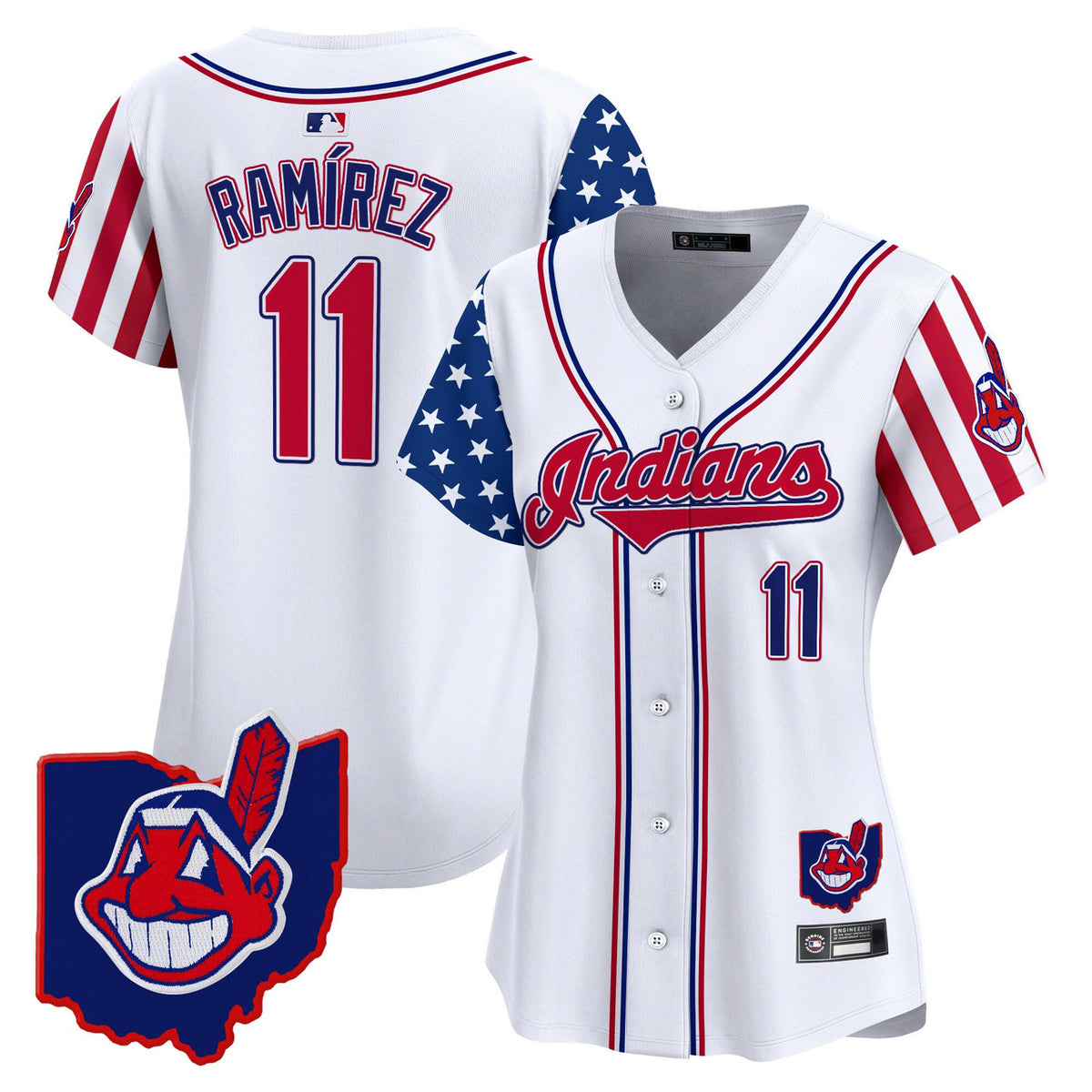 Independence Day V Cleveland Indians Women'S 2025 Apor Premier Limited Jersey