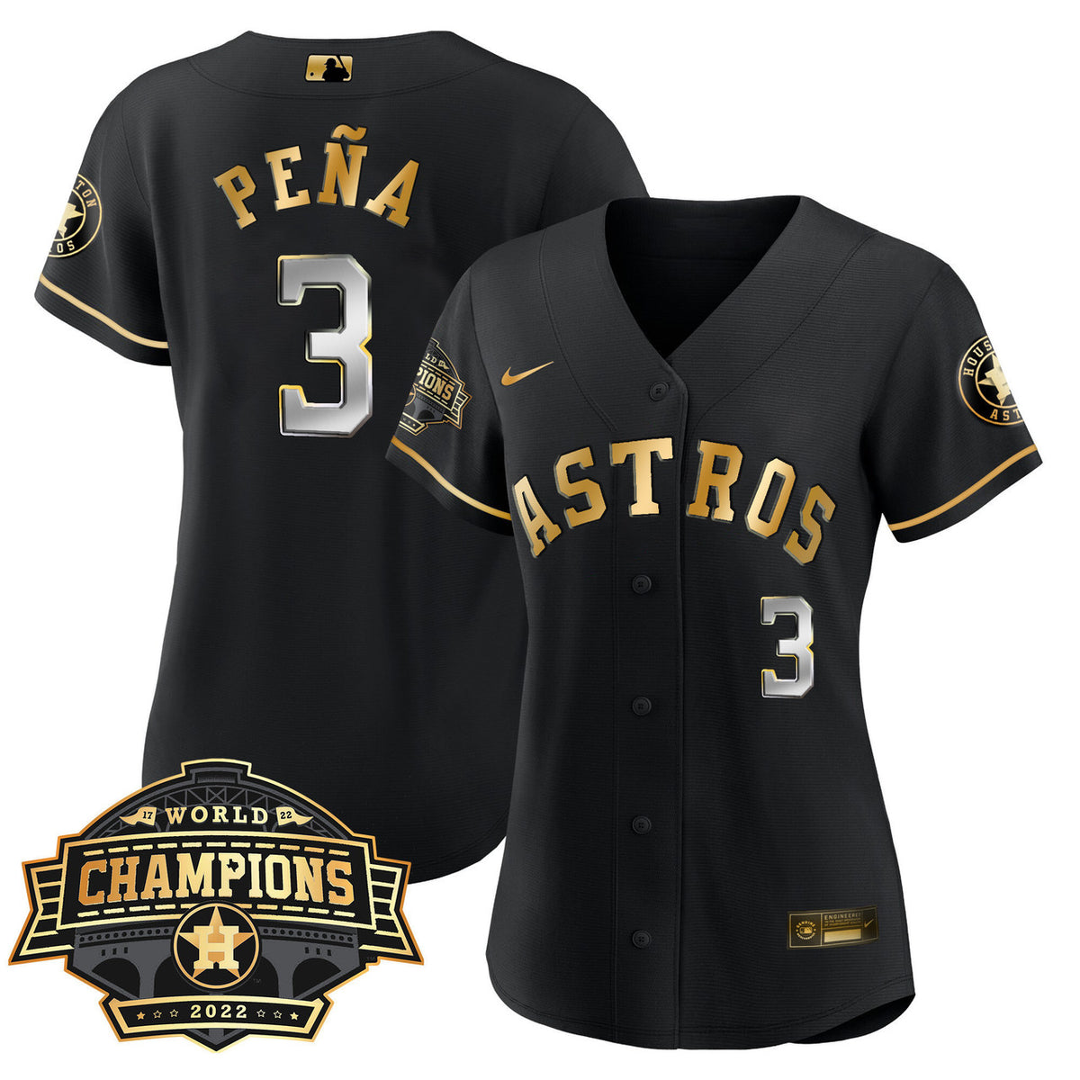 Houston Astros Women'S 2022 World Series Champions Patch Limited Jersey