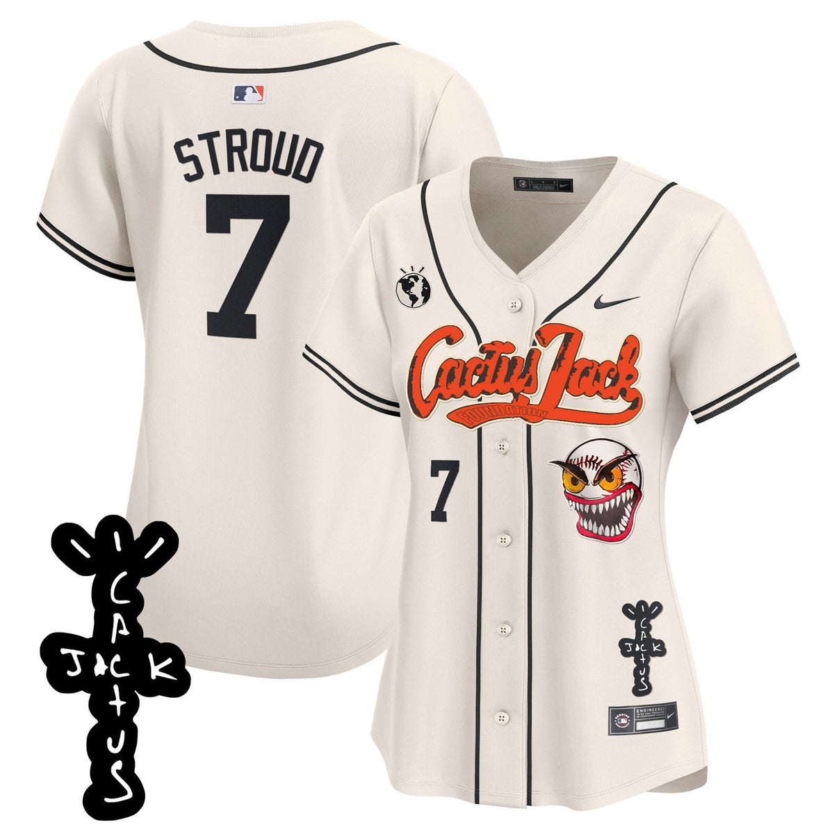 Houston Astros Women'S Cactus Jack Patch Vapor Premier Limited Jersey