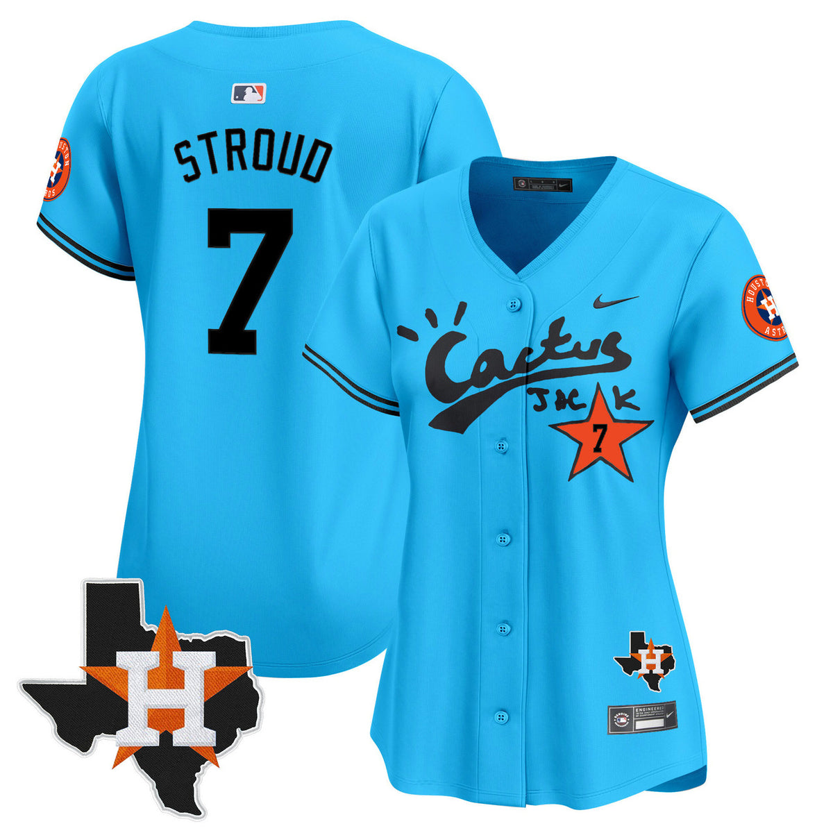 Houston Astros Women'S Cactus Jack Patch Vapor Premier V11 Limited Jersey