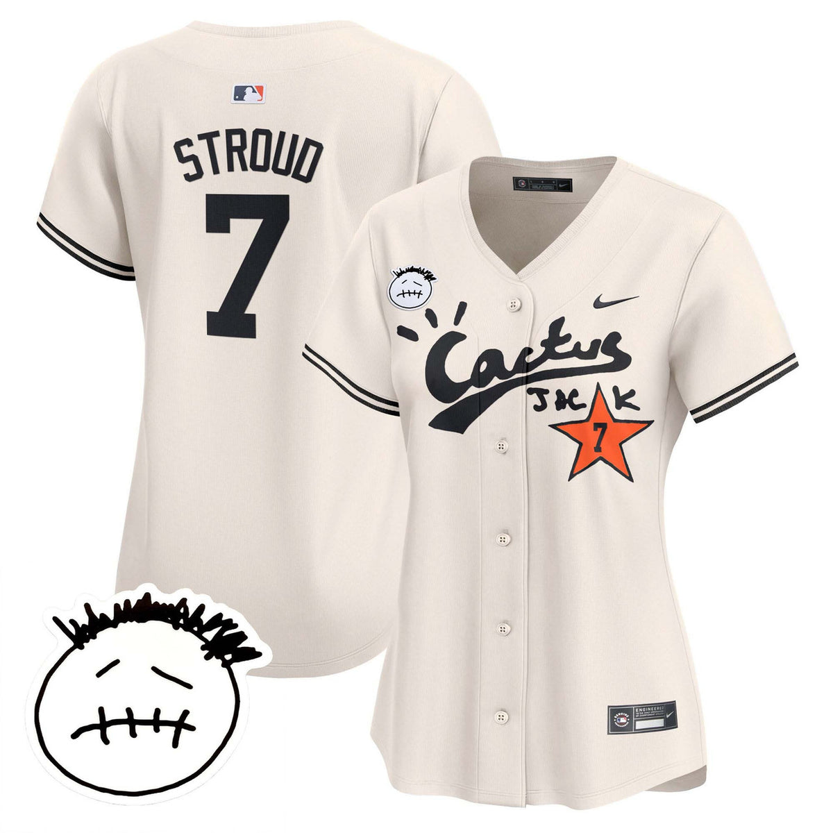 Houston Astros Women'S Cactus Jack Patch Vapor Premier V4 Limited Jersey