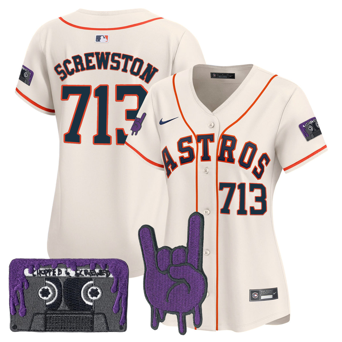Dj Screw #71 Houston Astros Women'S Patch Vapor Premier Limited Jersey