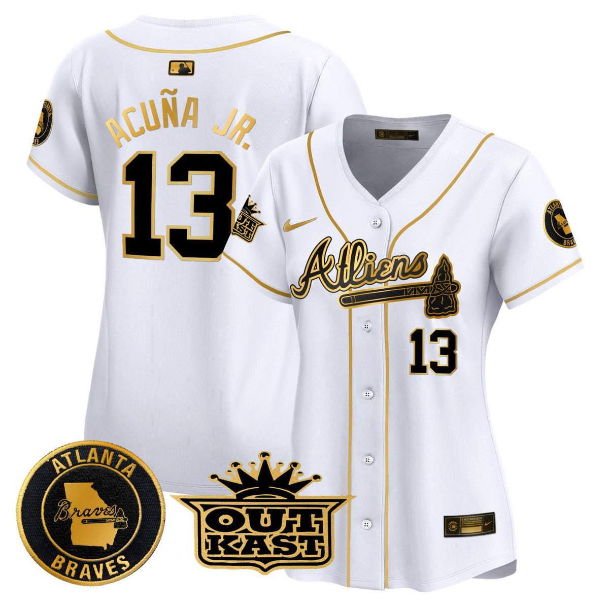 Ronald Acuna Jr. #13 Atlanta Braves Women'S 2024 Spring Training Georgia Patch Vapor Premier Limited Jersey
