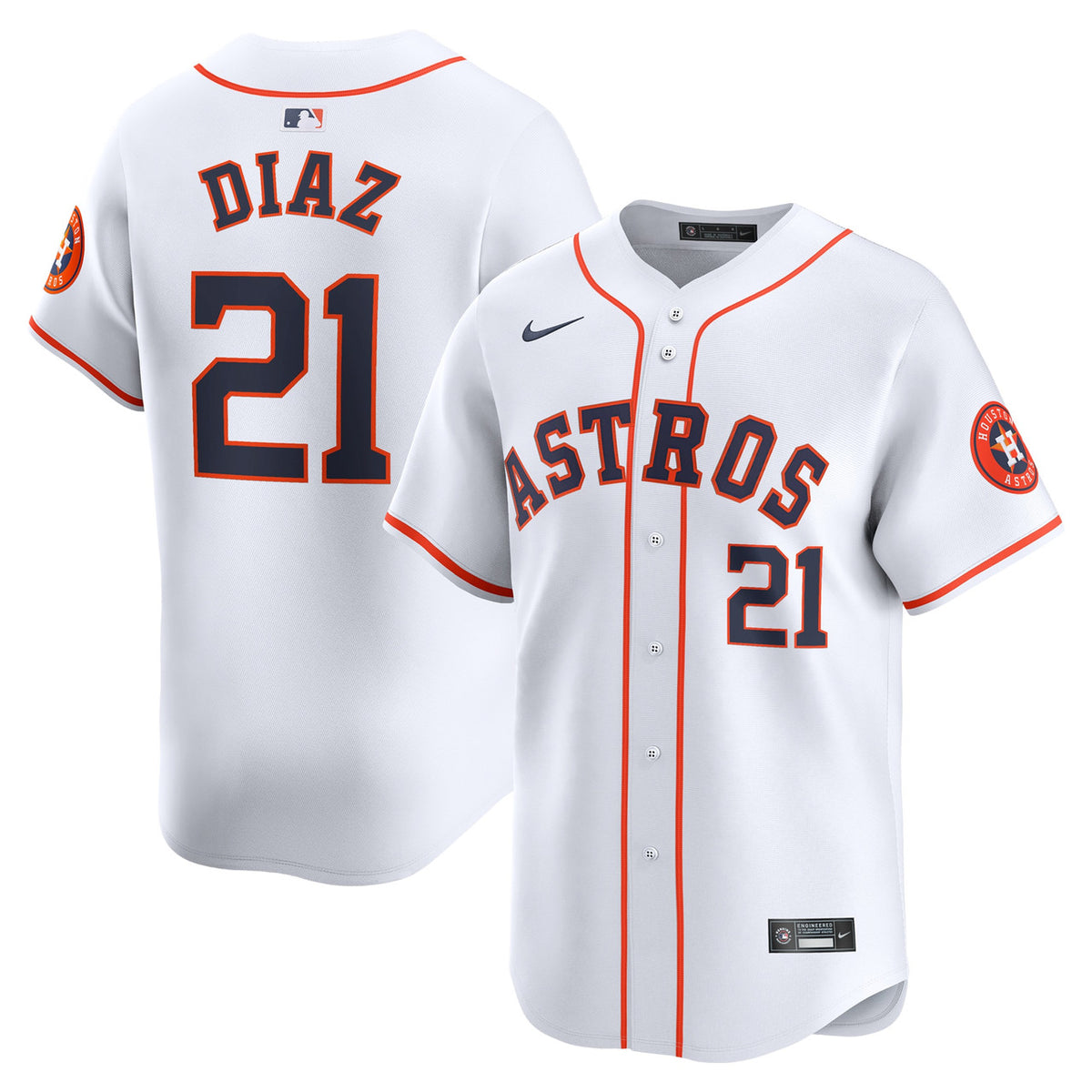 Yainer Diaz #21 Houston Astros Nike Home Limited Player Jersey - White
