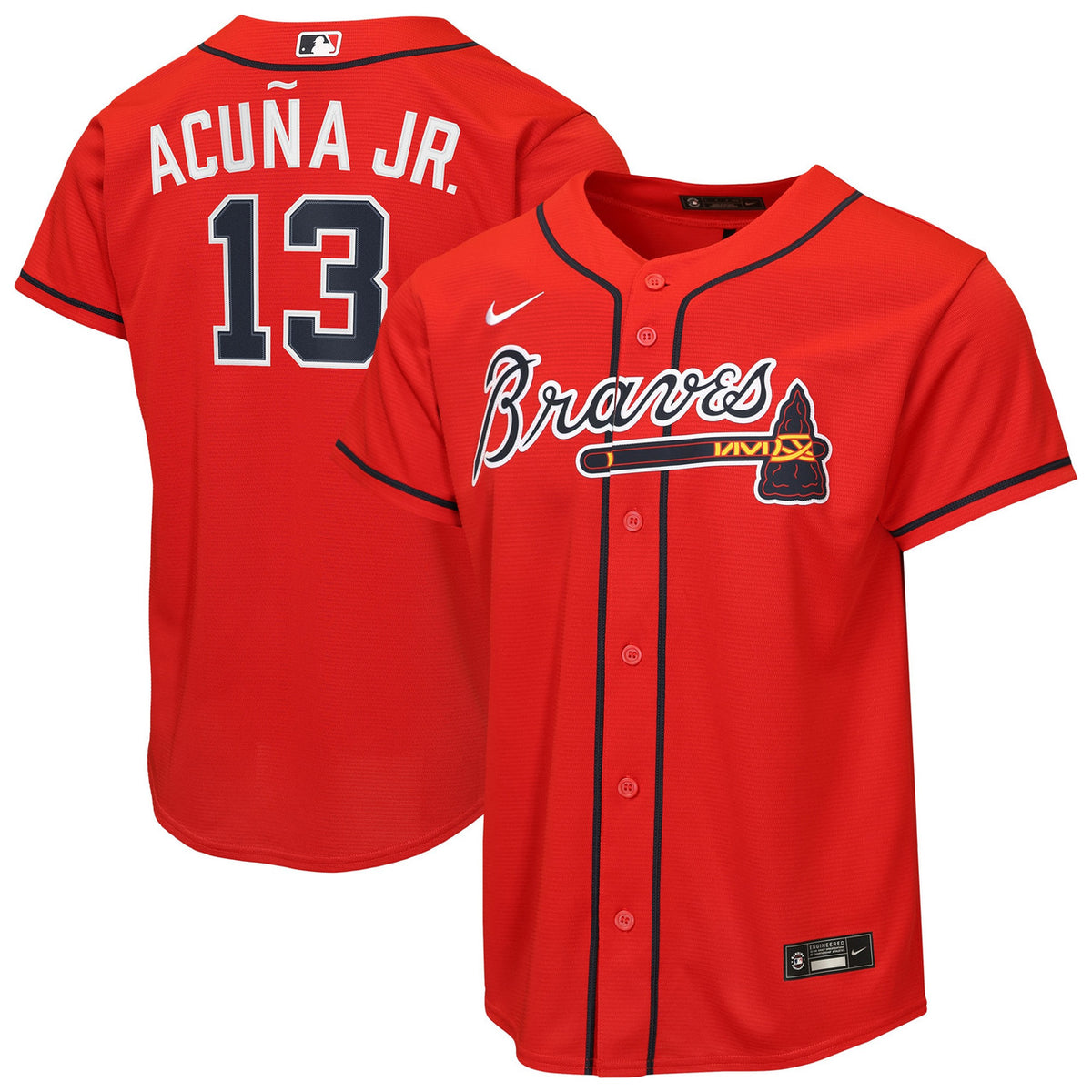 Atlanta Braves #2 Nike Youth Ronald Acu����A Jr. Alternate Limited Jersey - Red