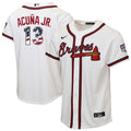 Atlanta Braves Nike Youth Ronald Acu����A Jr. Usa Fourth Of July Home Limited Jersey - White
