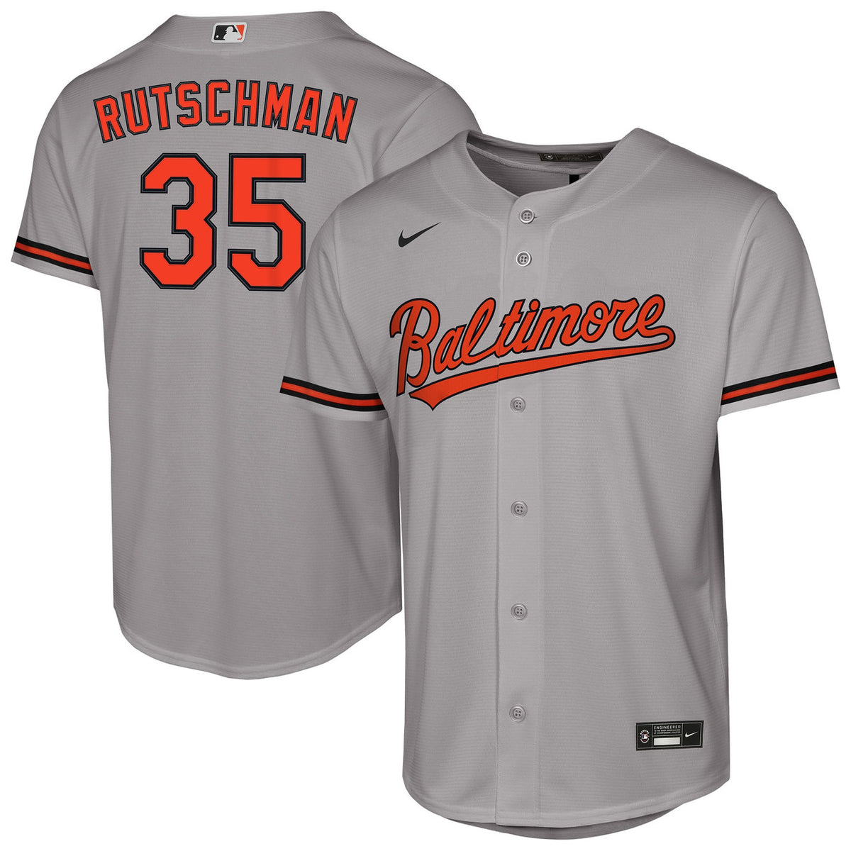 Adley Rutschman #35 Baltimore Orioles Nike Youth Road Limited Jersey - Gray