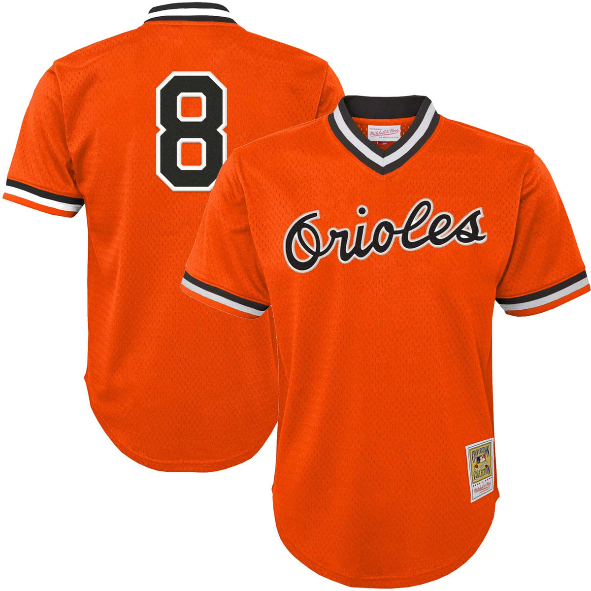 Cal Ripken Jr. #8 Baltimore Orioles Mitchell & Ness Youth Cooperstown Mesh Limited Batting Practice Jersey - Orange