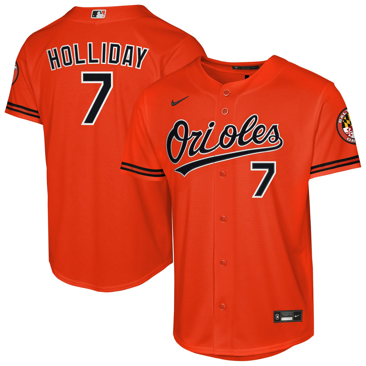 Jackson Holliday #2 Baltimore Orioles Nike Youth Alternate Stadium Limited Player Jersey - Orange