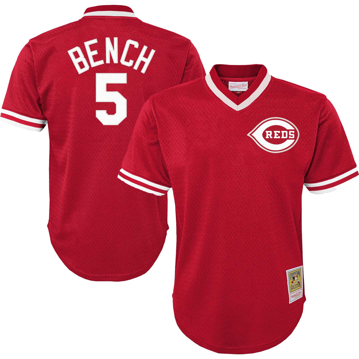 Johnny Bench #5 Cincinnati Reds Mitchell & Ness Youth Cooperstown Mesh Limited Batting Practice Jersey - Red