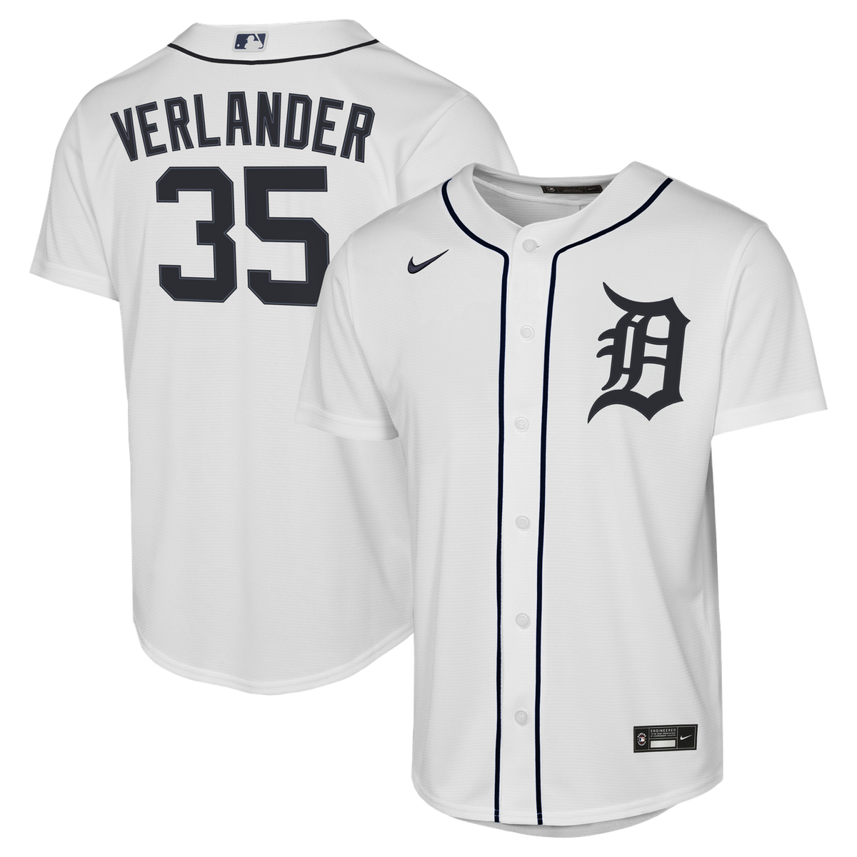 Justin Verlander #35 Detroit Tigers Nike Youth Home Limited Jersey - White