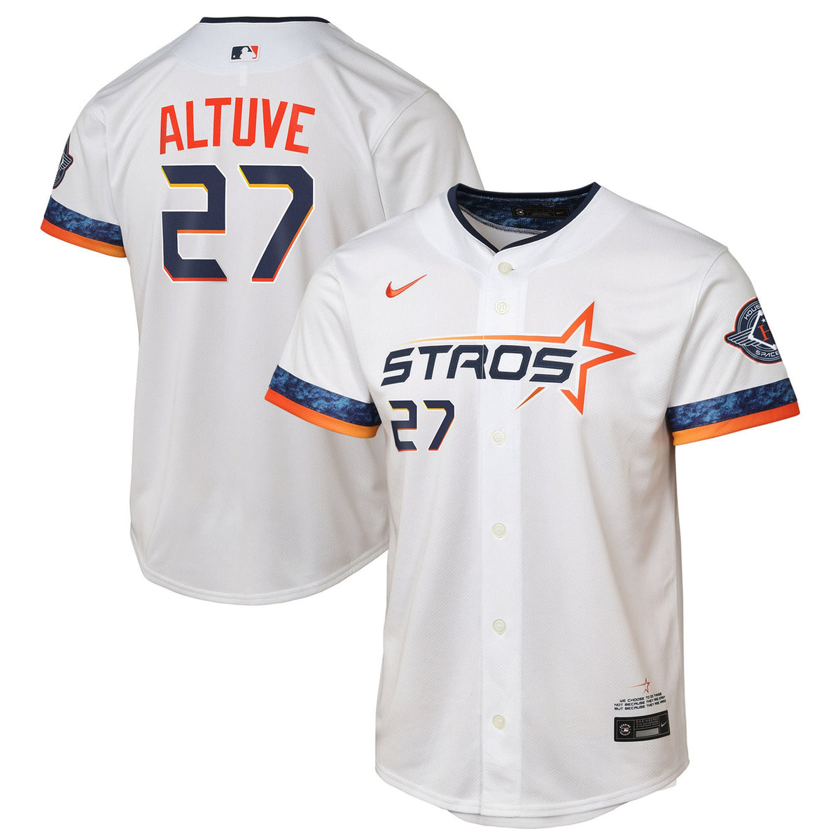 Jose Altuve #27 Houston Astros Nike Youth 2025 City Connect Limited Player Jersey - White