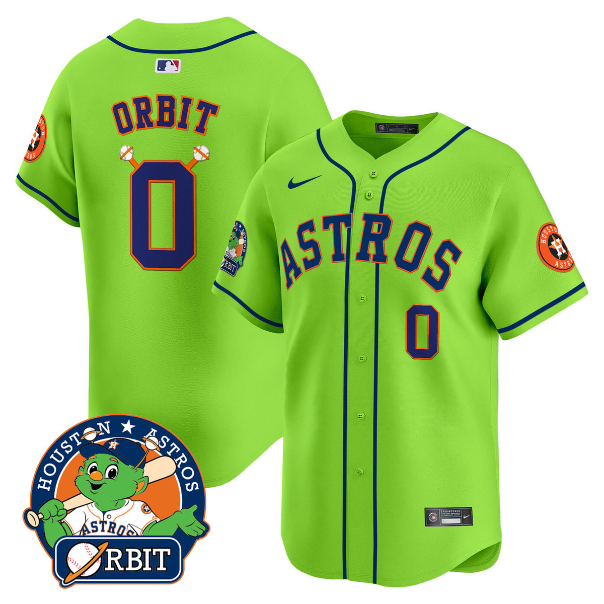 Houston Astros Youth 'S Orbit Patch Vapor Premier V2 Limited Jersey