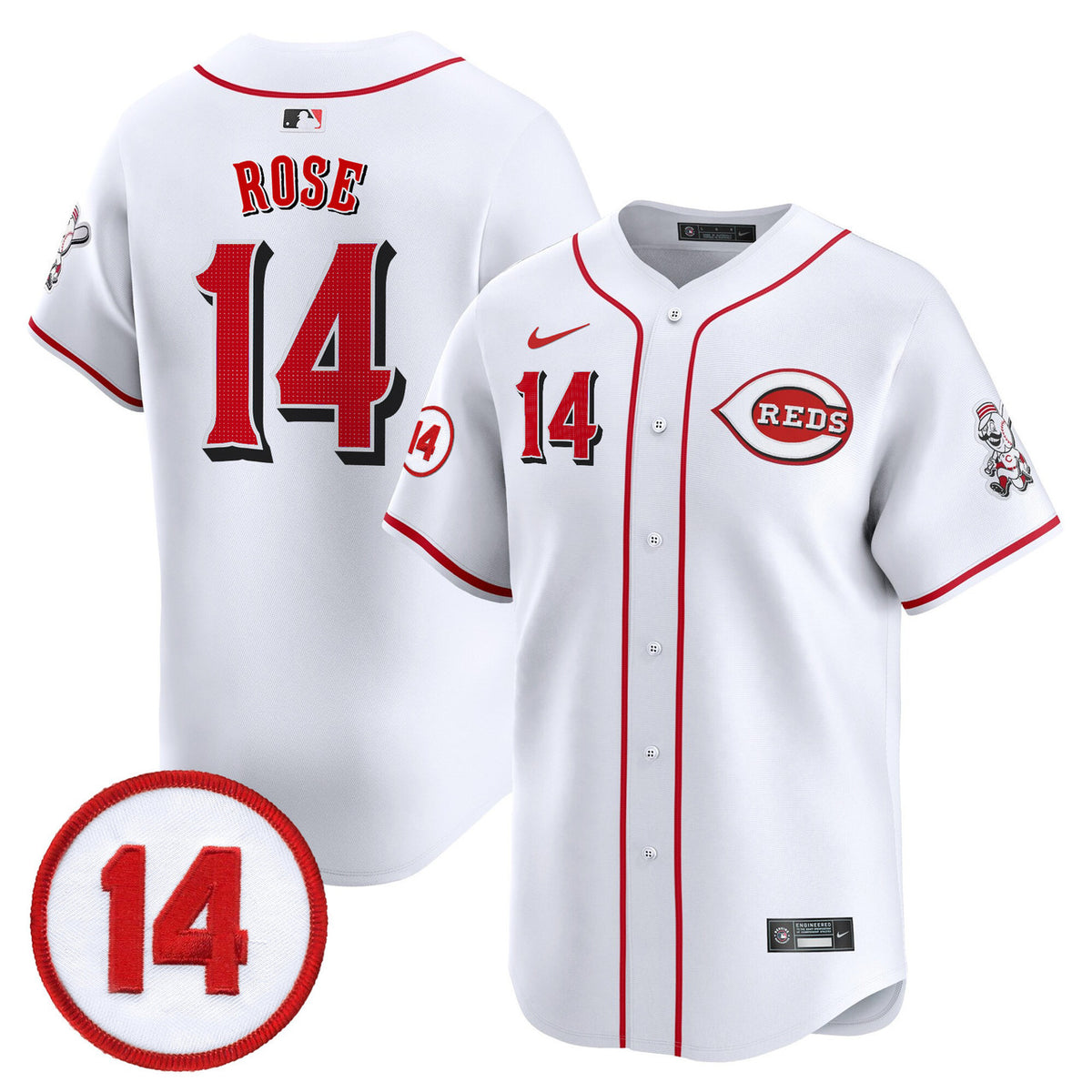 Pete Rose #14 Cincinnati Reds Youth 'S Patch Vapor Premier Limited Jersey