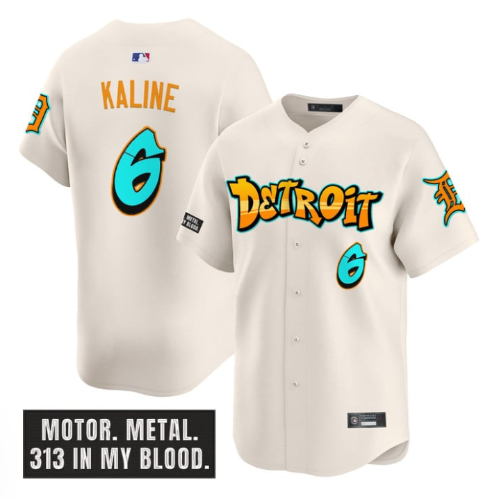 Al Kaline #6 Detroit Tigers Graffiti Motor City Edition Limited Jersey - Cream