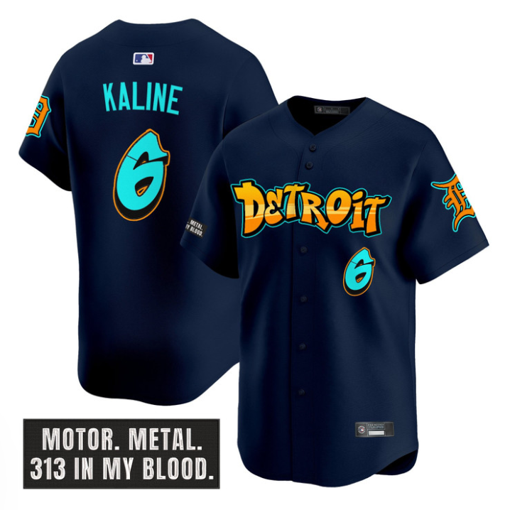 Al Kaline #6 Detroit Tigers Graffiti Motor City Edition Limited Jersey - Navy