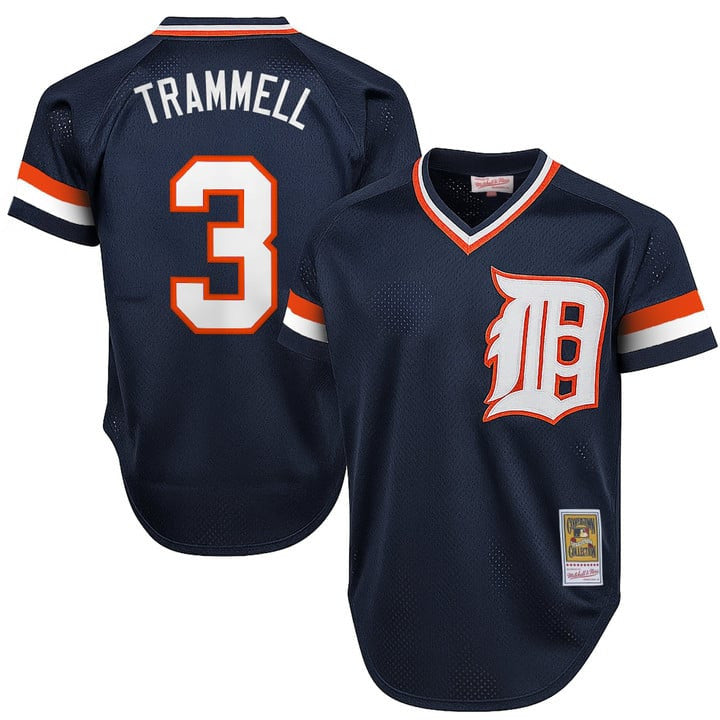 Alan Trammell #3 Detroit Tigers Throwback Cooperstown Limited Jersey - Navy